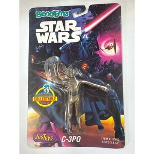 Vintage Star Wars BendEms C3PO Action Figure Just Toys 1993 Collectible Poseable